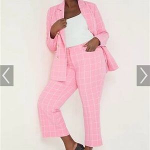 Sold as set: Eloquii Pink Windowpane Suit
